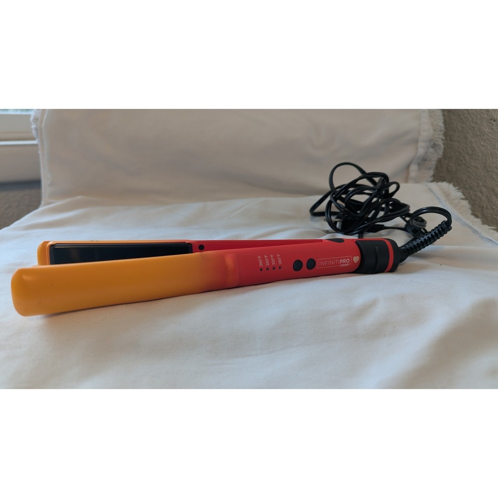 InfinitiPro Conair Flat Iron 1" Ceramic Hair Straightener Red Orange CS1024